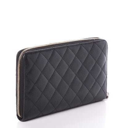 Chanel Caviar Quilted Large Zip Around Organizer Wallet Black 2 of 7
