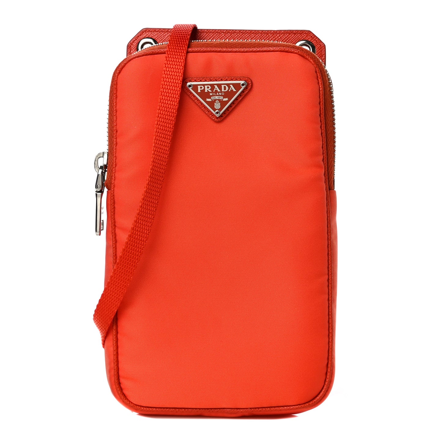 Tessuto Nylon Phone Case Crossbody Bag Orange