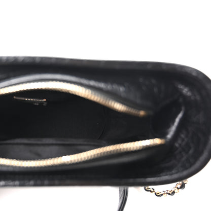Chanel Calfskin Crocodile Embossed Small Gabrielle Cocodile Hobo Black 5 of 10
