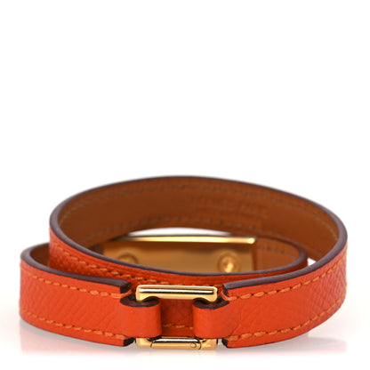 Hermes Epsom Rivale Double Tour Bracelet S Orange 3 of 8
