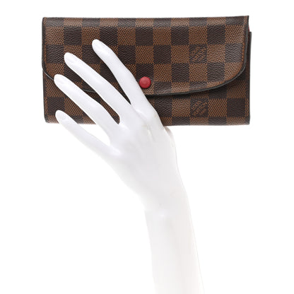 Louis Vuitton Damier Ebene Emilie Wallet Red 3 of 8