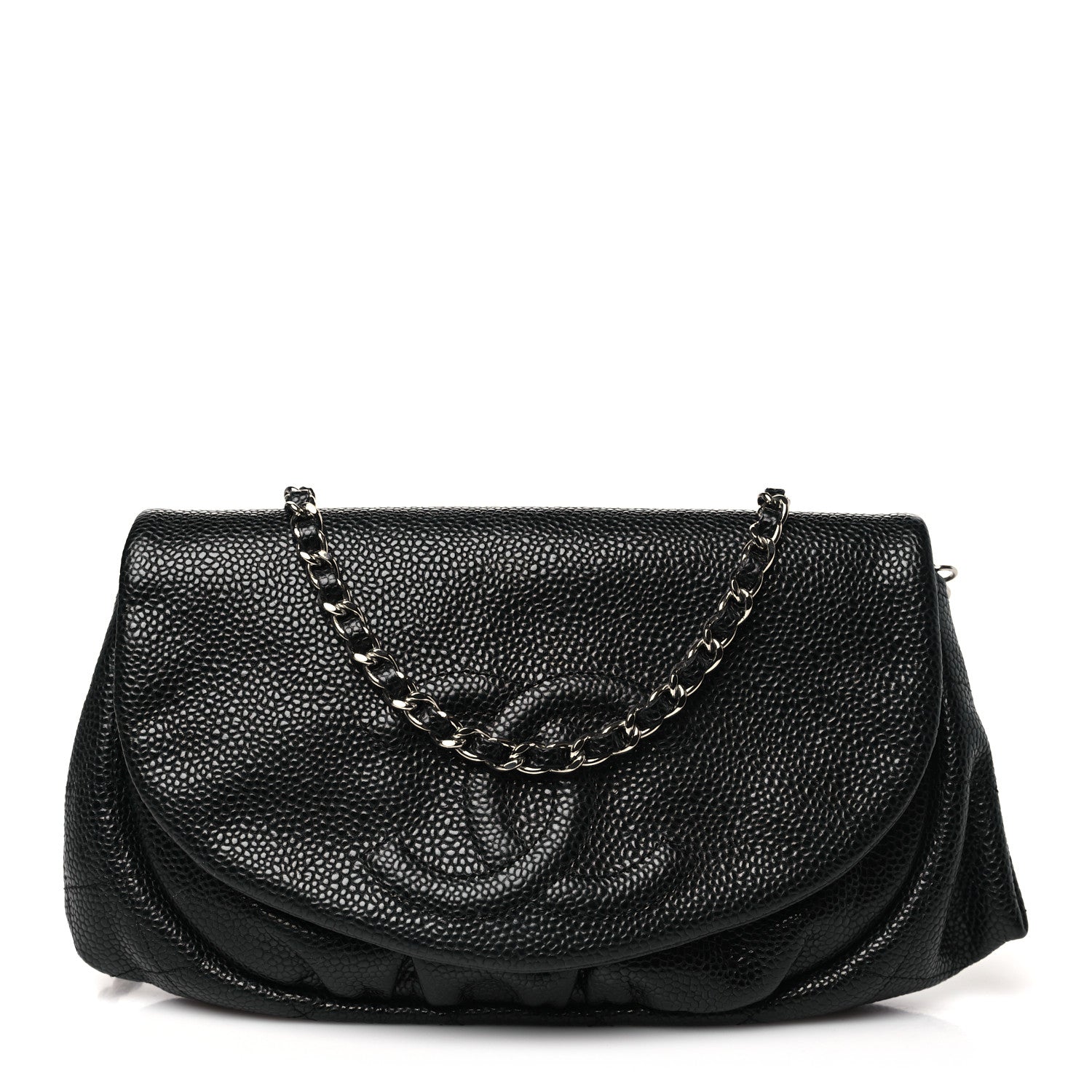 Chanel Caviar Half Moon Wallet On Chain WOC Black 1 of 11
