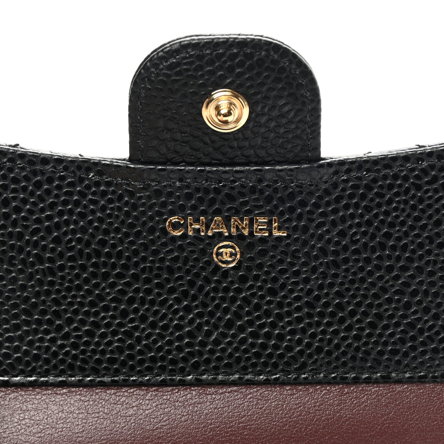 Caviar Quilted Compact Flap Wallet Black