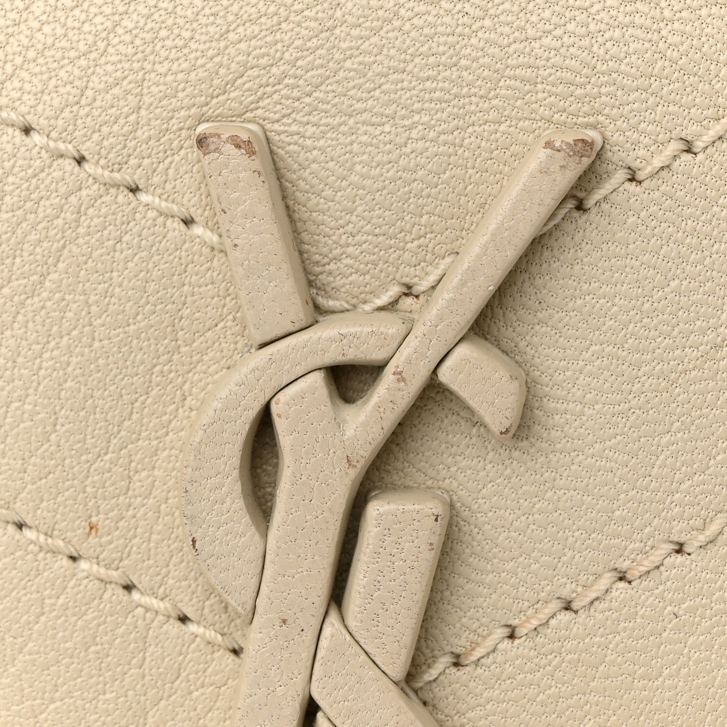 Saint Laurent Vintage Lambskin Chevron Monogram Large Nolita Crema Soft 11 of 14