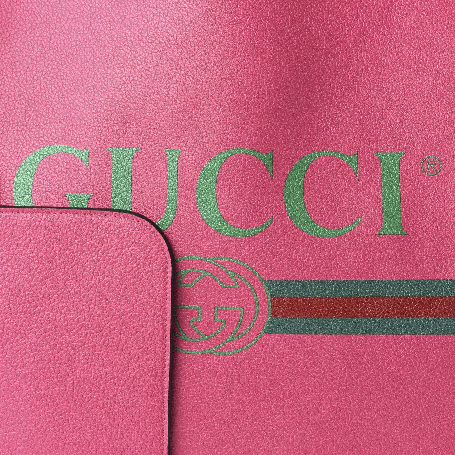 Grained Calfskin Logo Drawstring Backpack Box Pink Green Black