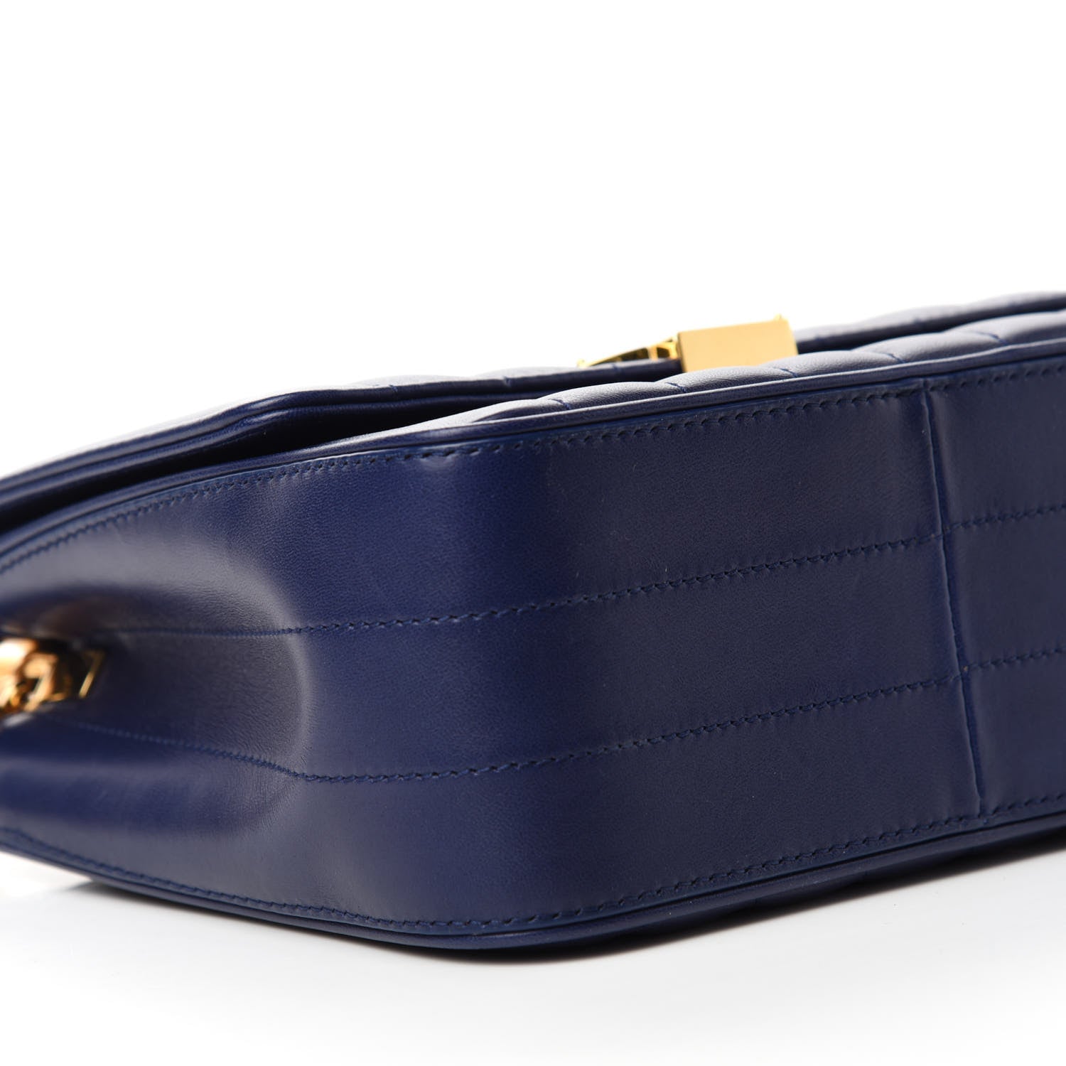 Saint Laurent Lambskin Matelasse Monogram Medium Vicky Chain Bag Blue 6 of 11