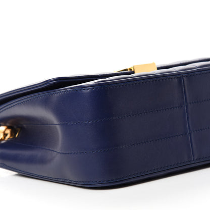 Saint Laurent Lambskin Matelasse Monogram Medium Vicky Chain Bag Blue 6 of 11