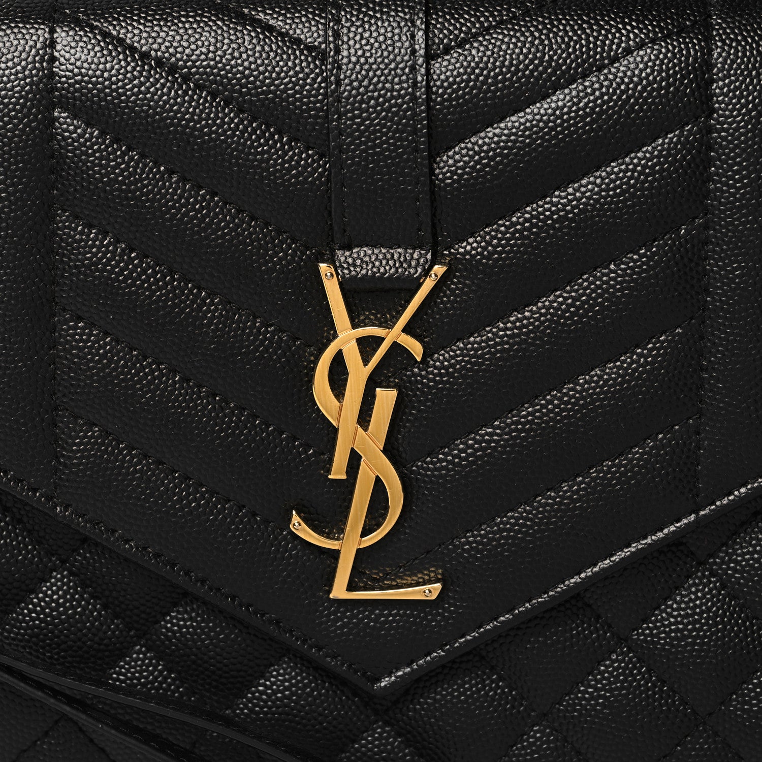 Saint Laurent Grain De Poudre Textured Mixed Matelasse Triquilt Monogram Clutch Black 8 of 11