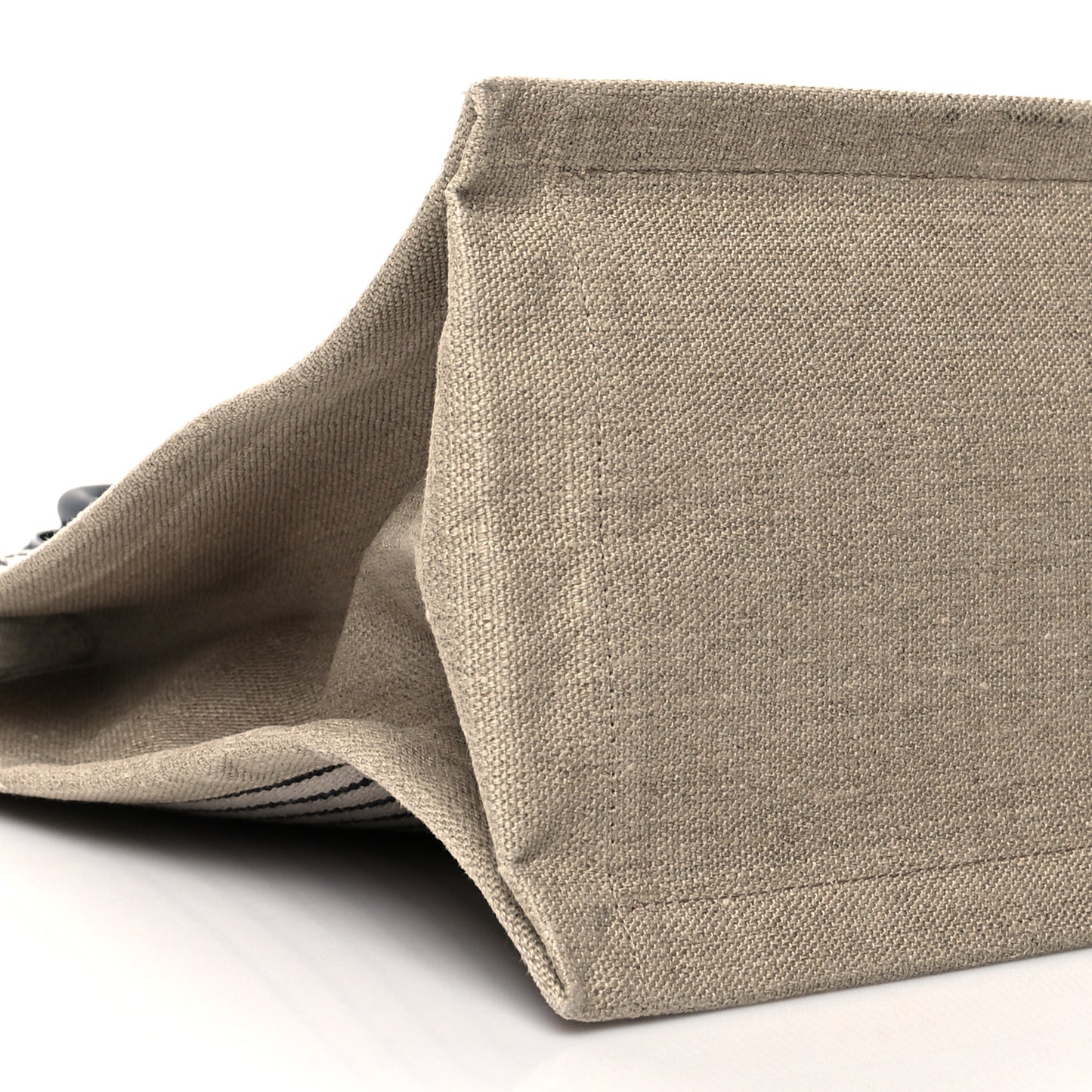 Embroidered Cotton Linen Rive Gauche Noe Tote Natural Black