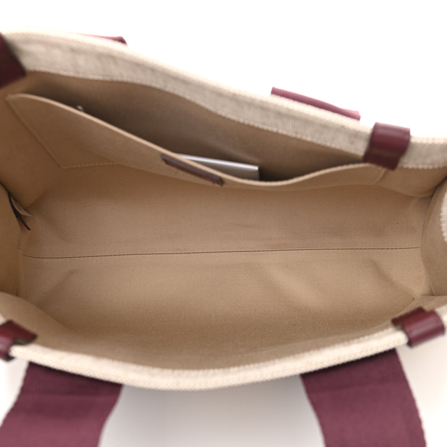 Cotton Calfskin Medium Woody Ribbon Tote Burgundy