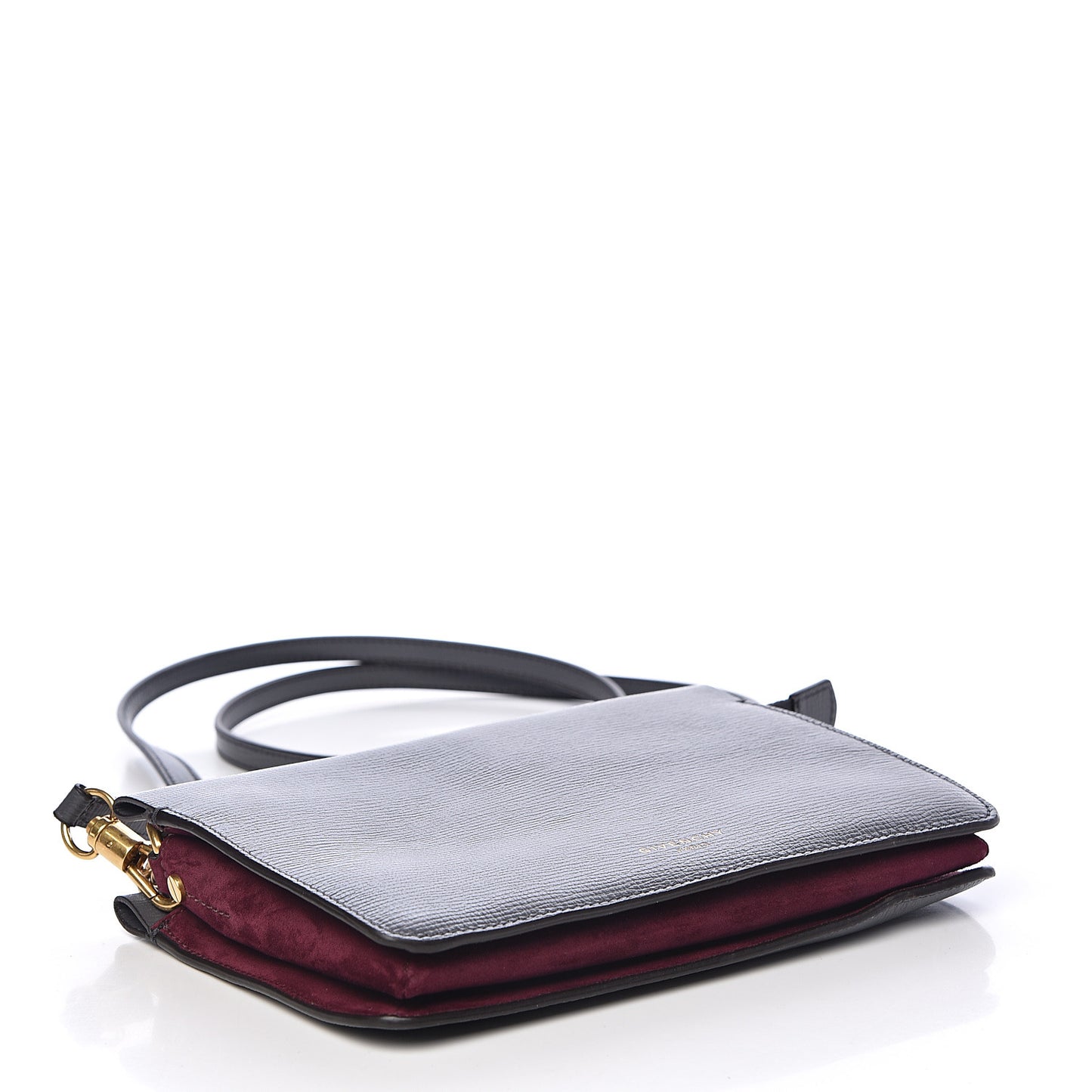 Goatskin Suede Cross 3 Crossbody Bag Grey Aubergine