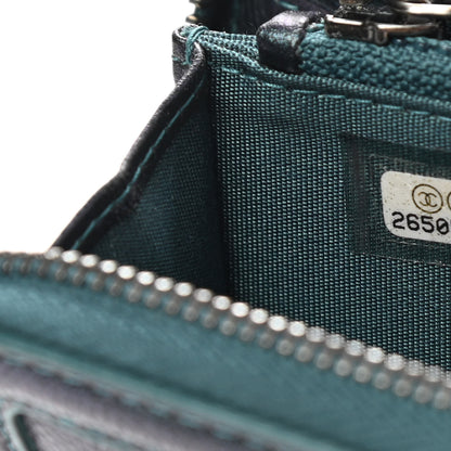 Chanel Iridescent Caviar Quilted Medium Filigree Zip Around Wallet Dark Turquoise 8 of 12