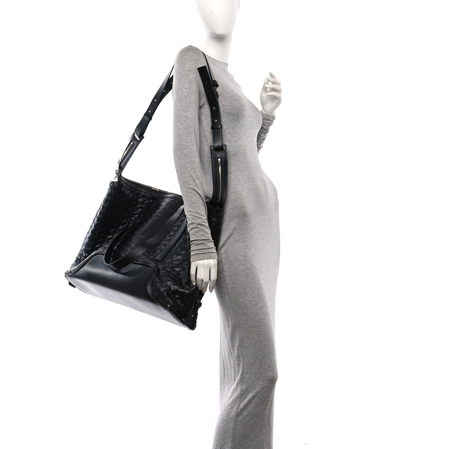 Bottega Veneta Nappa Intrecciato Helix Weekender Bag Black 2 of 11