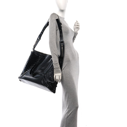 Bottega Veneta Nappa Intrecciato Helix Weekender Bag Black 2 of 11