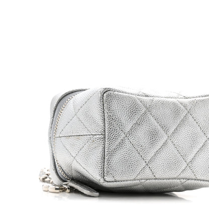 Chanel Metallic Caviar Quilted Mini Top Handle Vanity With Chain Silver 5 of 13
