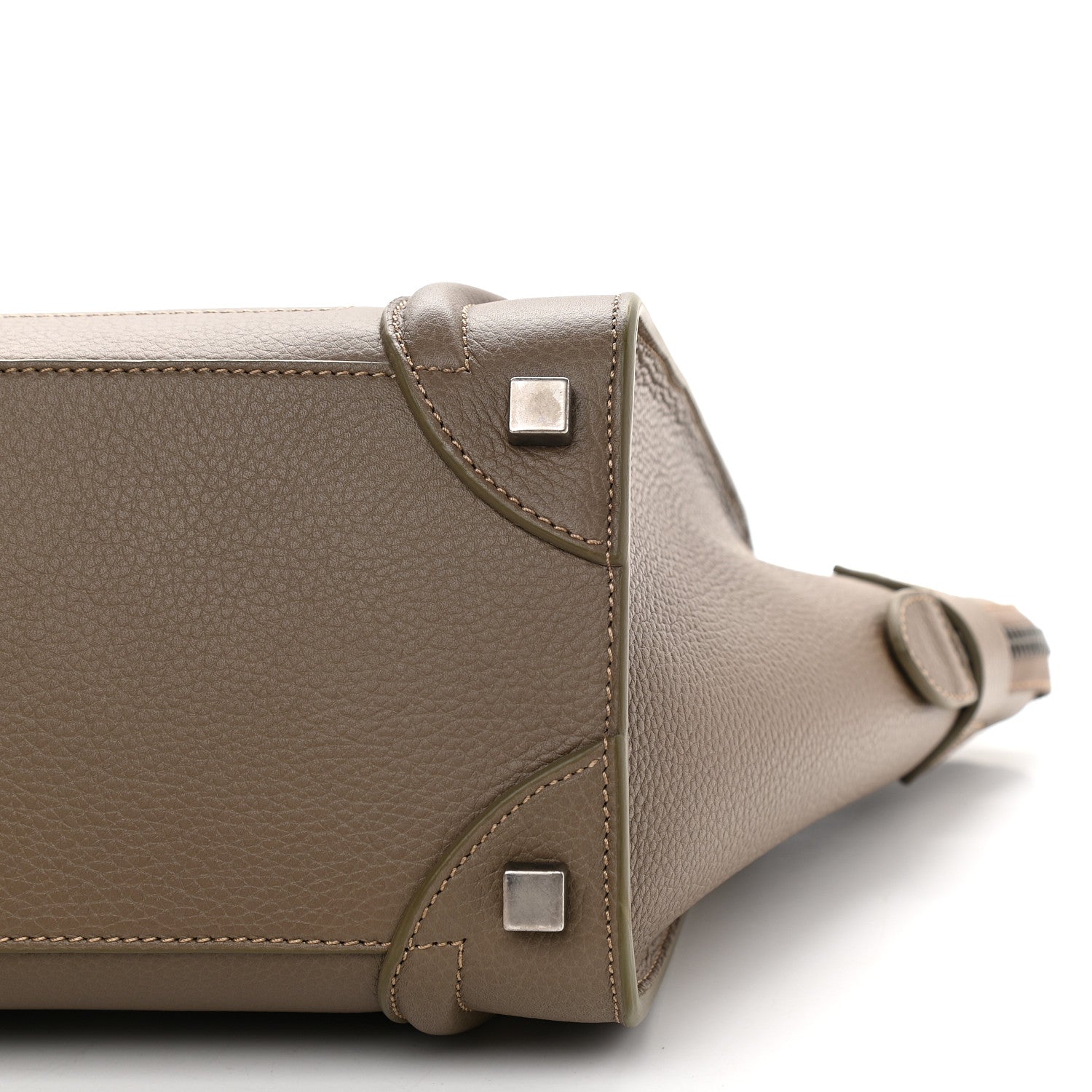 Celine Drummed Calfskin Micro Luggage Souris 9 of 10