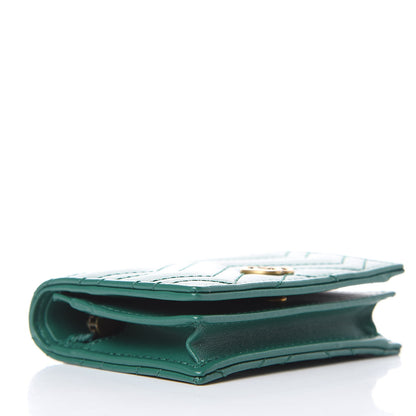 Gucci Calfskin Matelasse GG Marmont Card Case Wallet Emerald 4 of 8