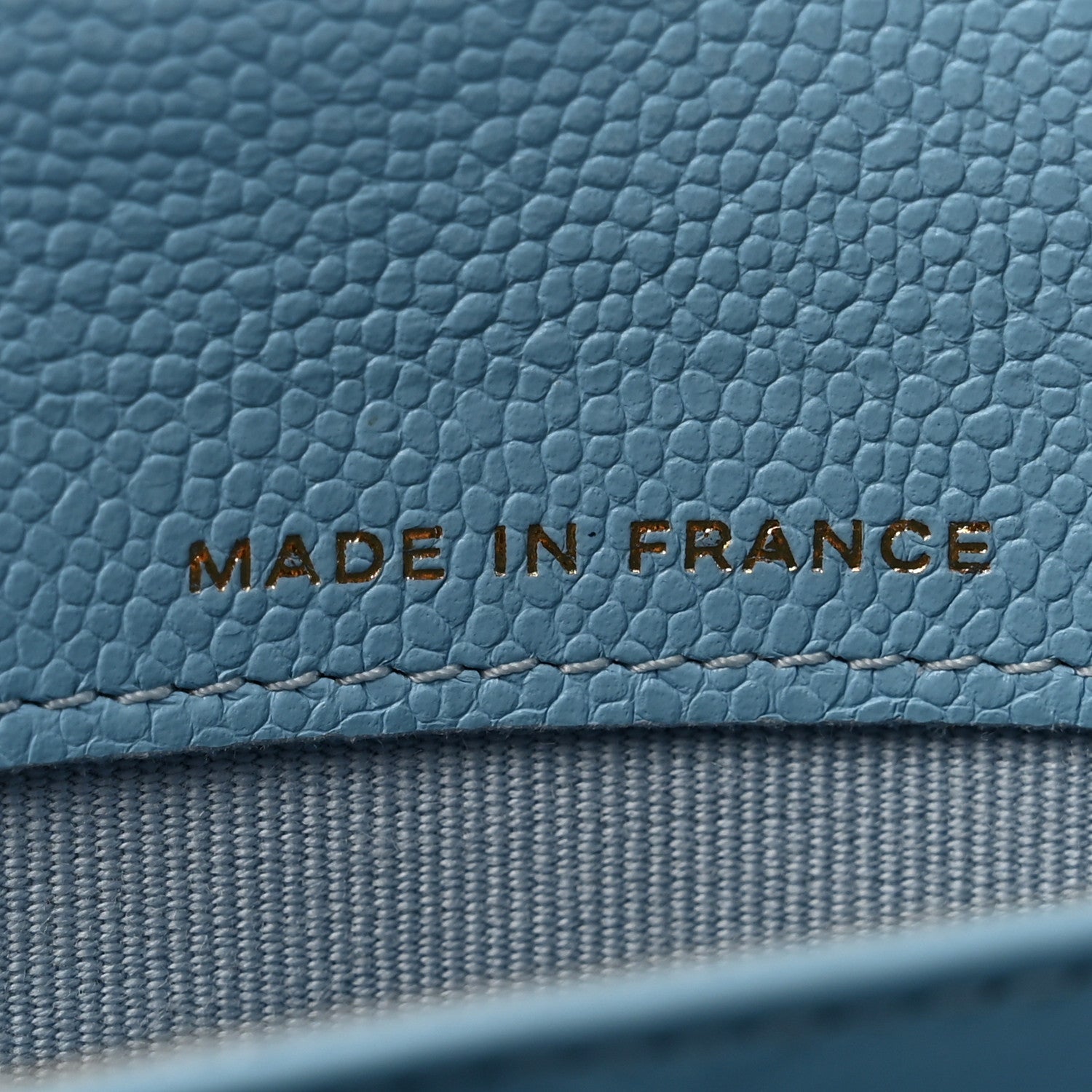 Chanel Caviar Quilted Large Gusset Flap Wallet Light Blue 7 of 10