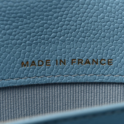 Chanel Caviar Quilted Large Gusset Flap Wallet Light Blue 7 of 10