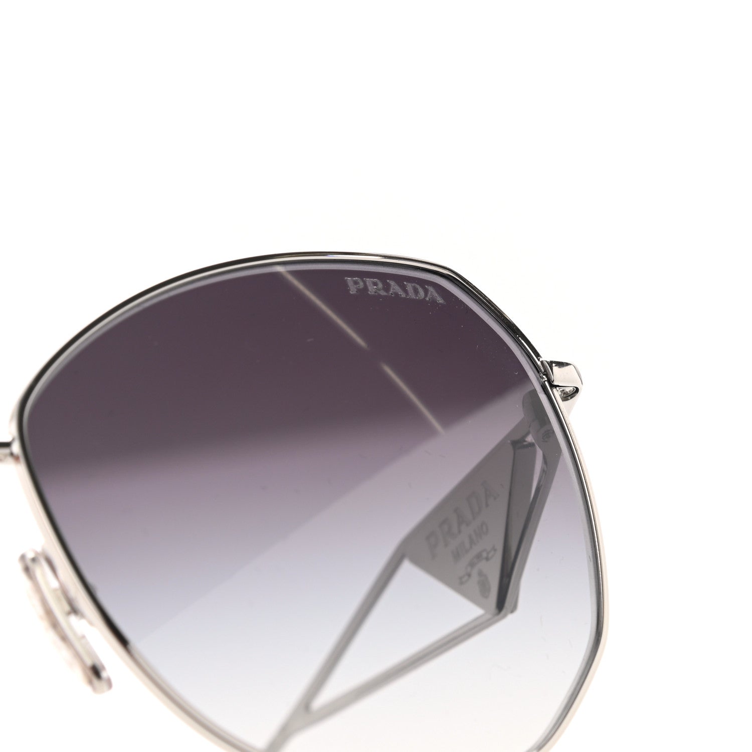Prada Metal Symbole Triangle Logo Sunglasses SPR57Y Smoky Grey 8 of 9