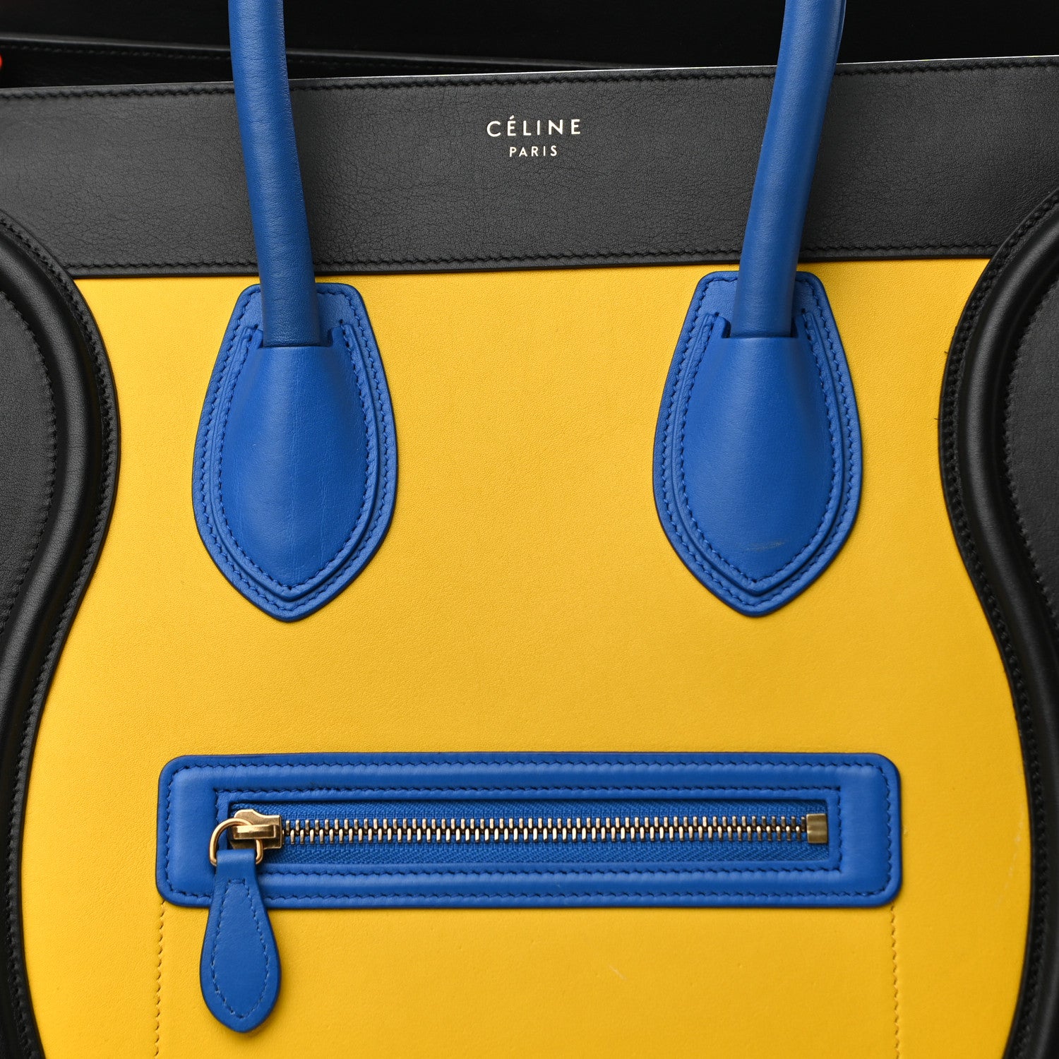 Celine Smooth Calfskin Mini Tri-Color Luggage Sunflower 7 of 9