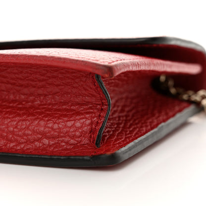 Gucci Dollar Calfskin Interlocking G Chain Wallet Red 10 of 13