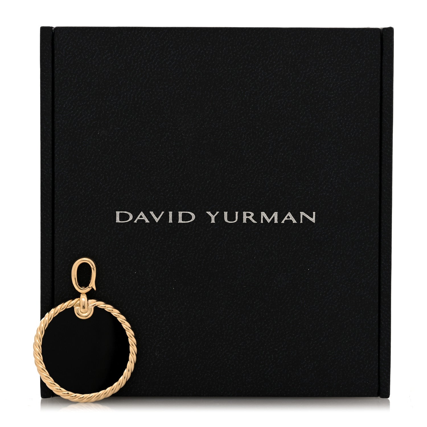 David Yurman 18K Yellow Gold Black Elements Disc Pendant 4 of 4
