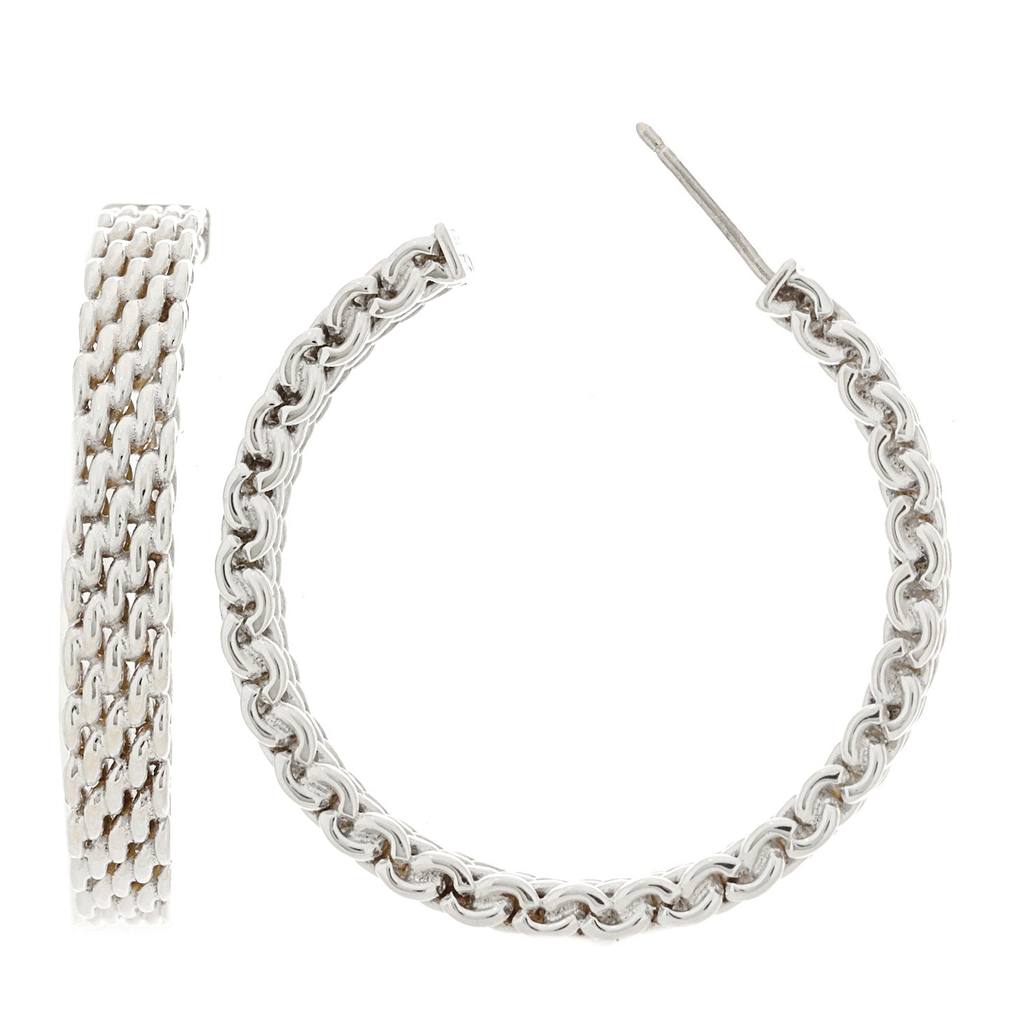 Tiffany Sterling Silver Narrow Somerset Hoop Earrings 1 of 4