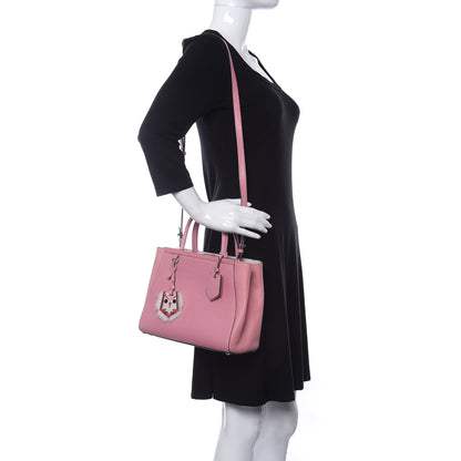 Fendi Vitello Elite Flamingo Mink Monster Charm Petite 2Jours Tote Pink Multicolor 4 of 16