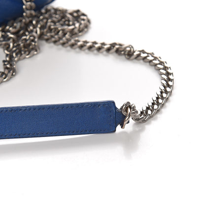 Saint Laurent Sheepskin Matelasse Chevron Monogram Classic Baby Chain Bag Blue Majorelle 19 of 20