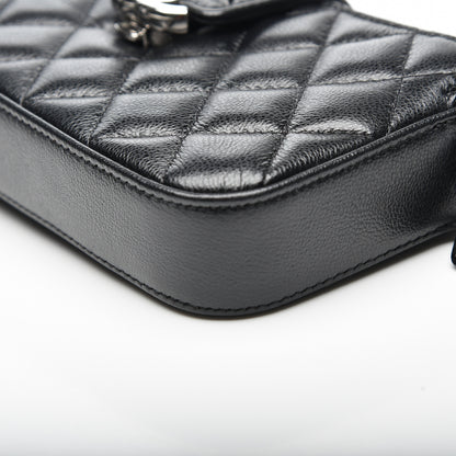 Chanel Grained Calfskin Quilted CC Box Clutch With Chain Black 5 of 11