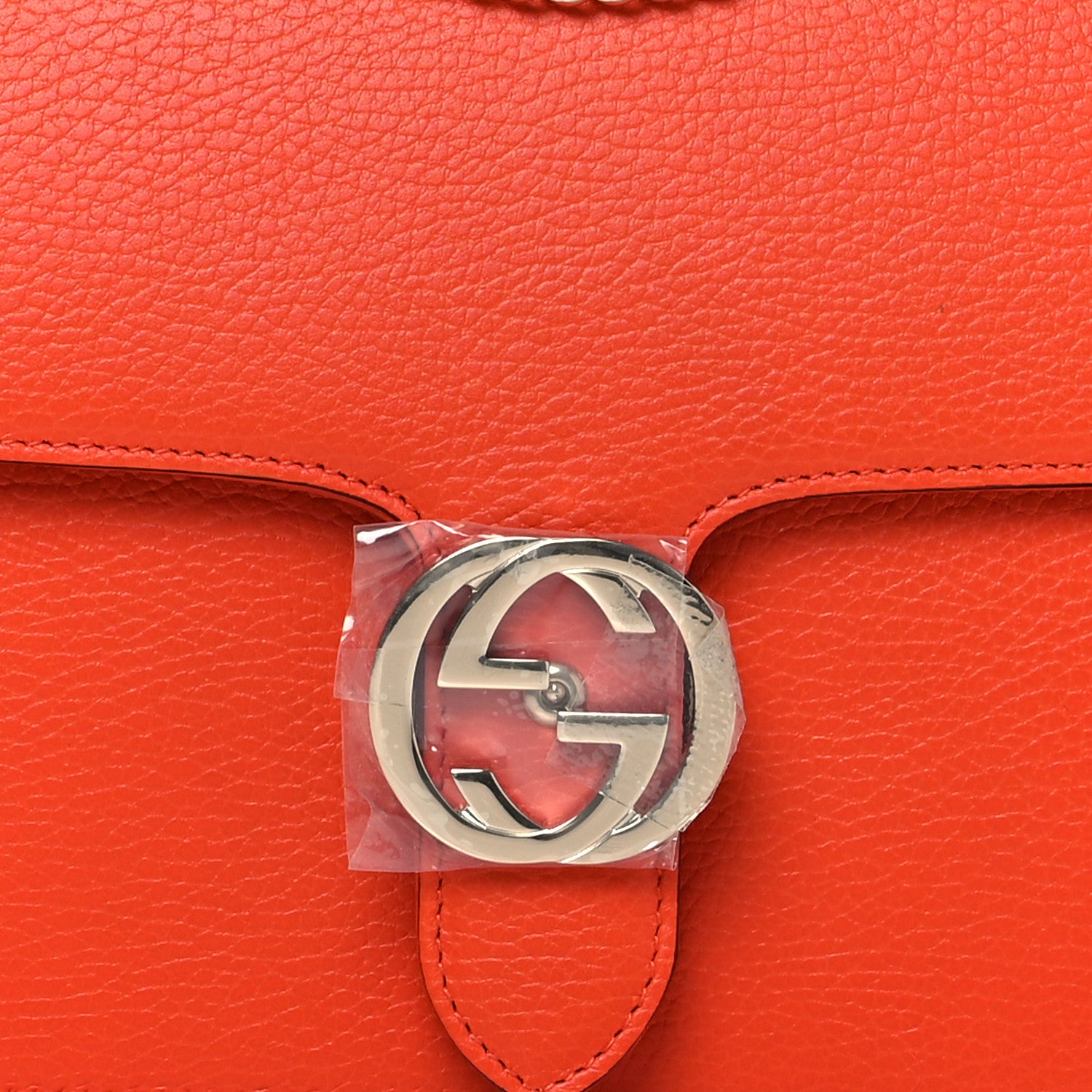 Gucci Dollar Calfskin Interlocking G Shoulder Bag Sun Orange 7 of 12