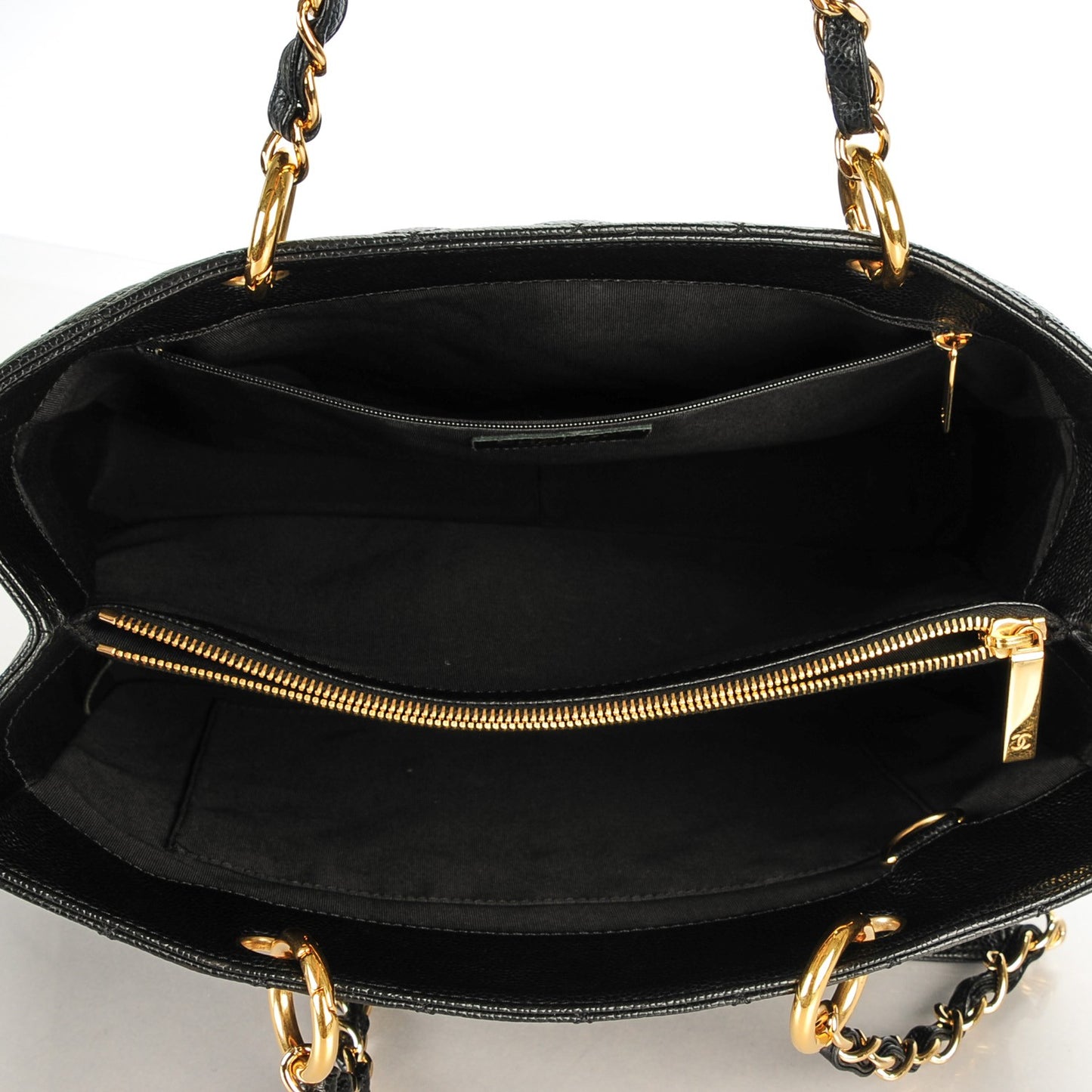 Caviar Quilted Grand Shopping Tote GST Black