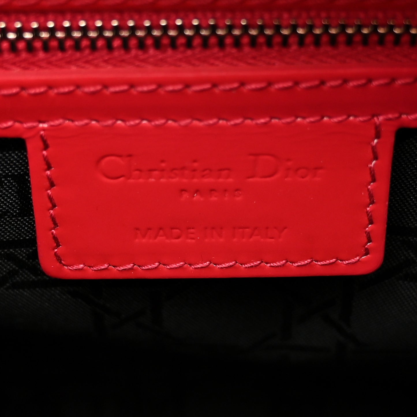 Patent Cannage Large Lady Dior Red