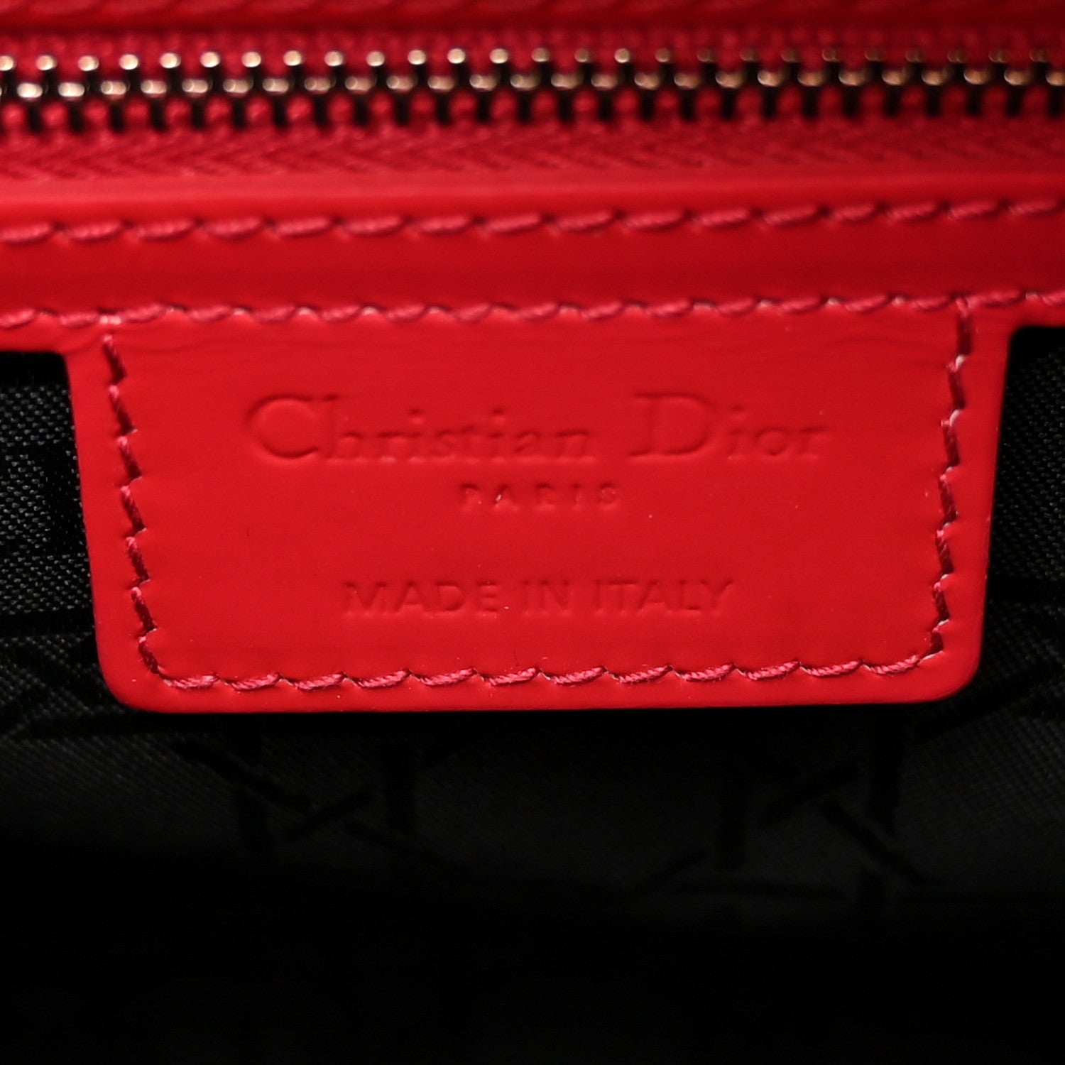 Christian Dior Patent Cannage Large Lady Dior Red 6 of 10