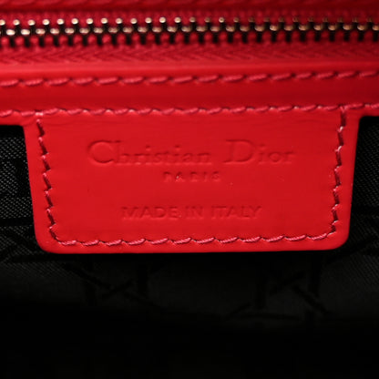 Christian Dior Patent Cannage Large Lady Dior Red 6 of 10
