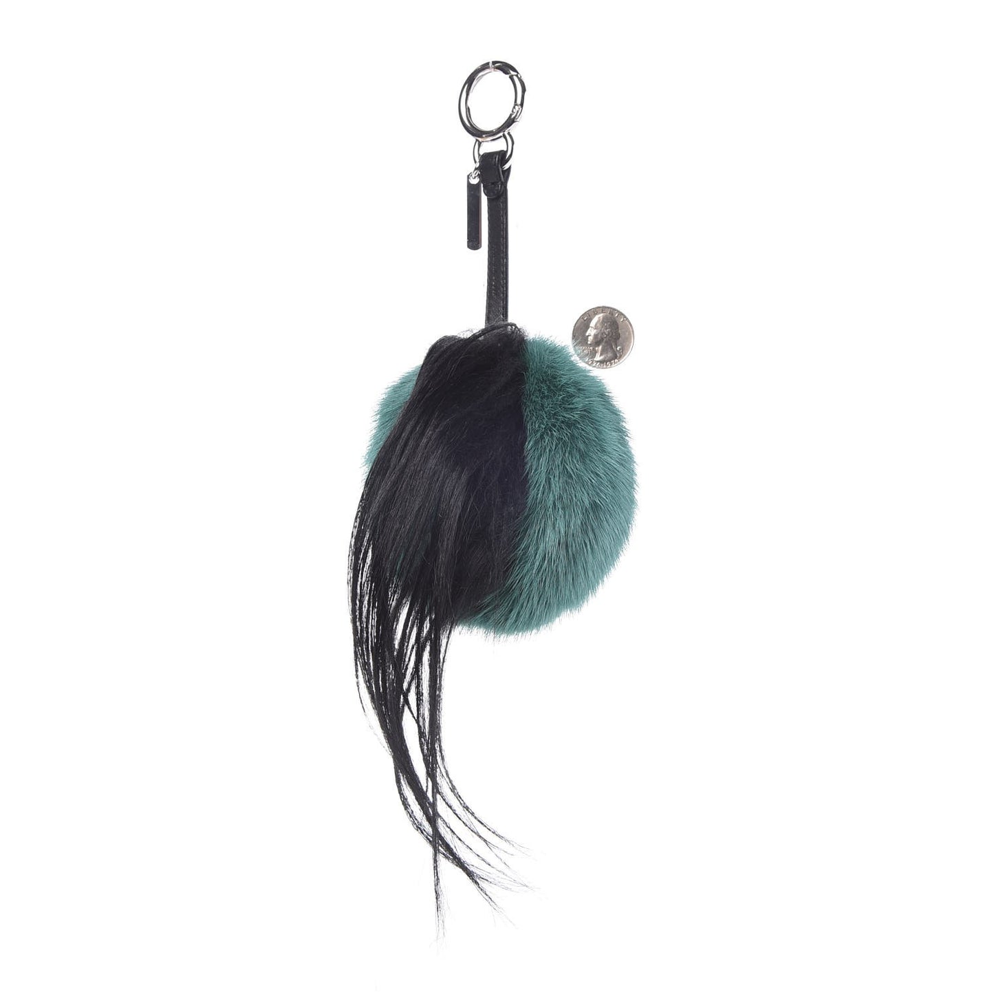 Mink Goat Fur QuTweet Cucaoo Bag Bug Charm Green White