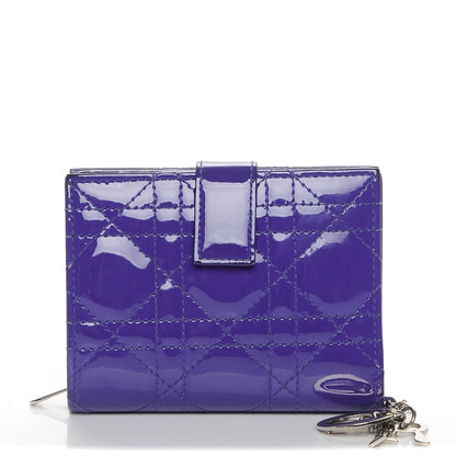 Christian Dior Patent Cannage Lady Dior Eden Wallet Purple 1 of 9