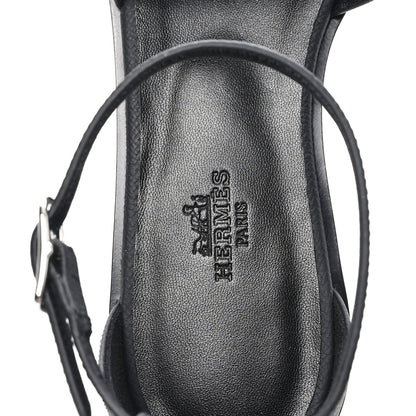 Hermes Epsom Santorini Sandals 38 Black 8 of 10