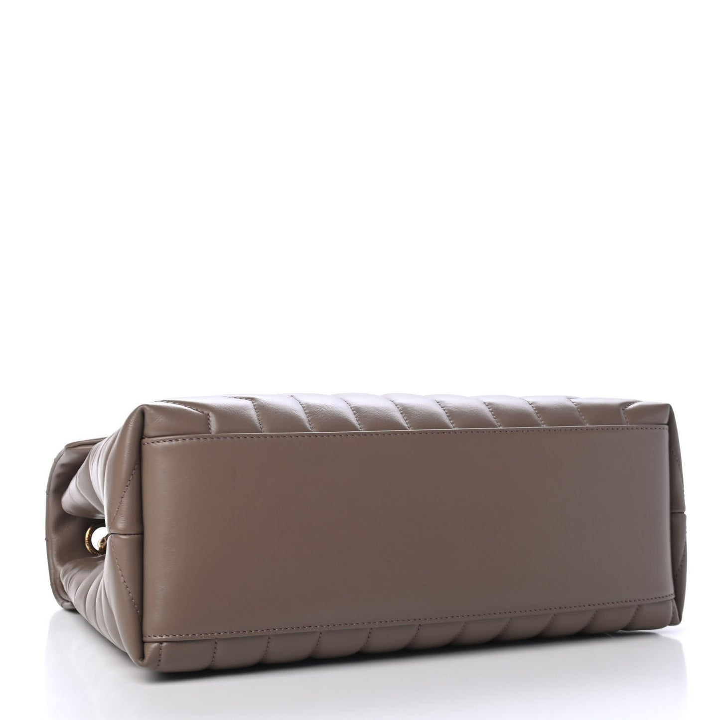 Calfskin Y Quilted Monogram Medium Loulou Chain Satchel Taupe