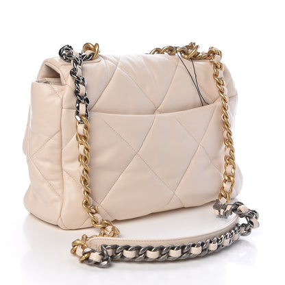 Chanel Lambskin Quilted Large 19 Flap Light Beige 3 of 11