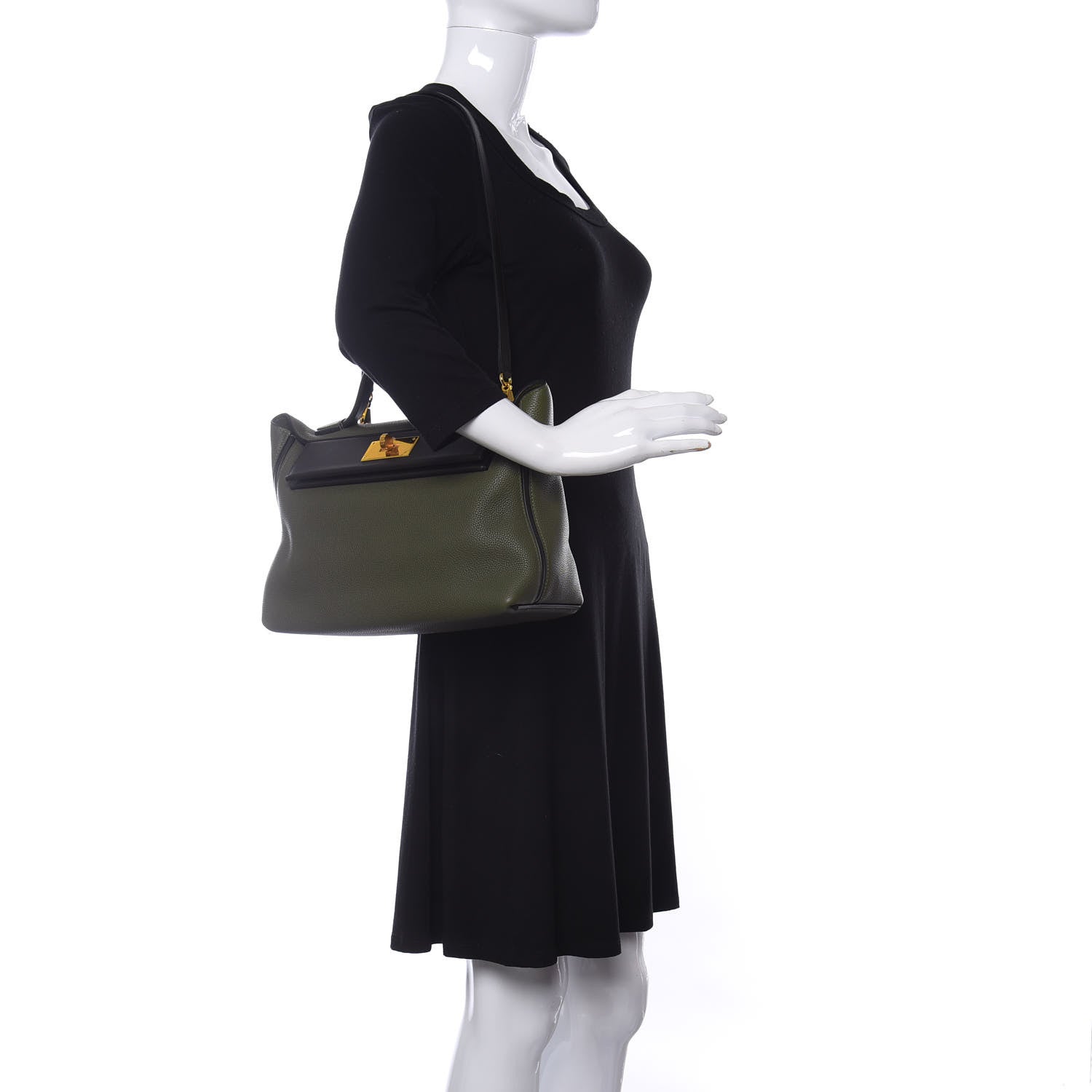 Hermes Taurillon Maurice 24/24 29 Vert Olive Ver Bronze 2 of 11