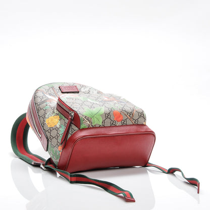 Gucci GG Supreme Monogram Tian Web Small Day Backpack Beige Multicolor Red 4 of 7