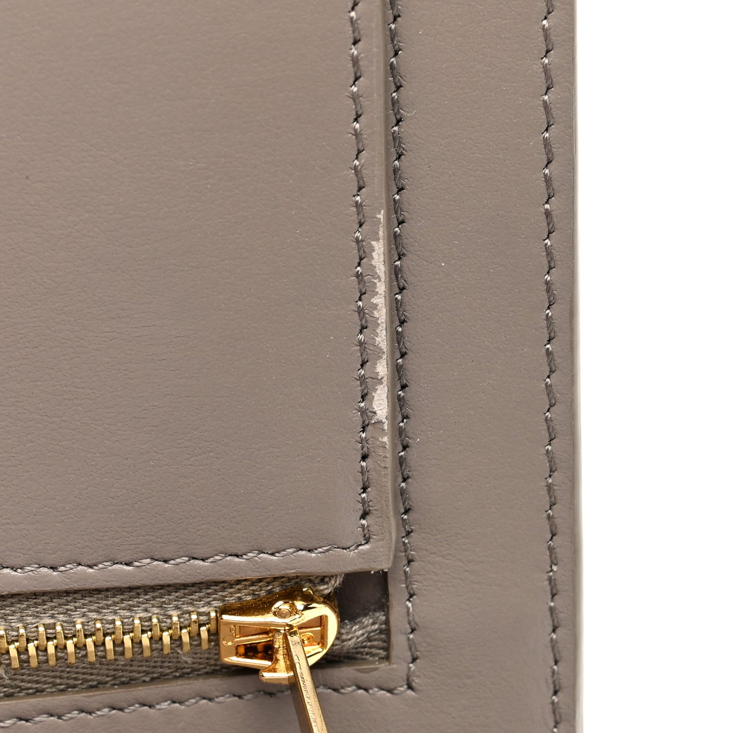 Grained Calfskin Large Multifunction Strap Wallet Pebble