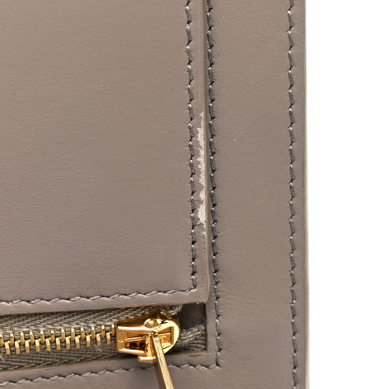Celine Grained Calfskin Large Multifunction Strap Wallet Pebble 7 of 7
