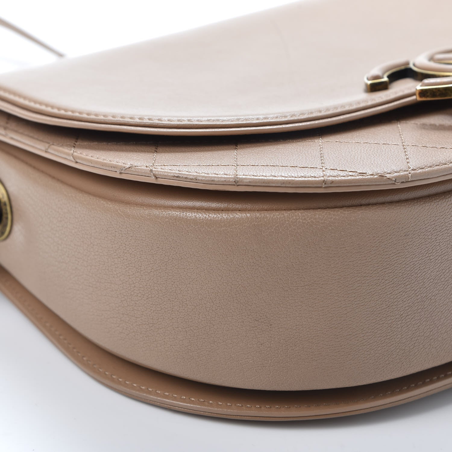 Chanel Shiny Calfskin Goatskin Quilted Medium Coco Curve Messenger Flap Beige 5 of 14