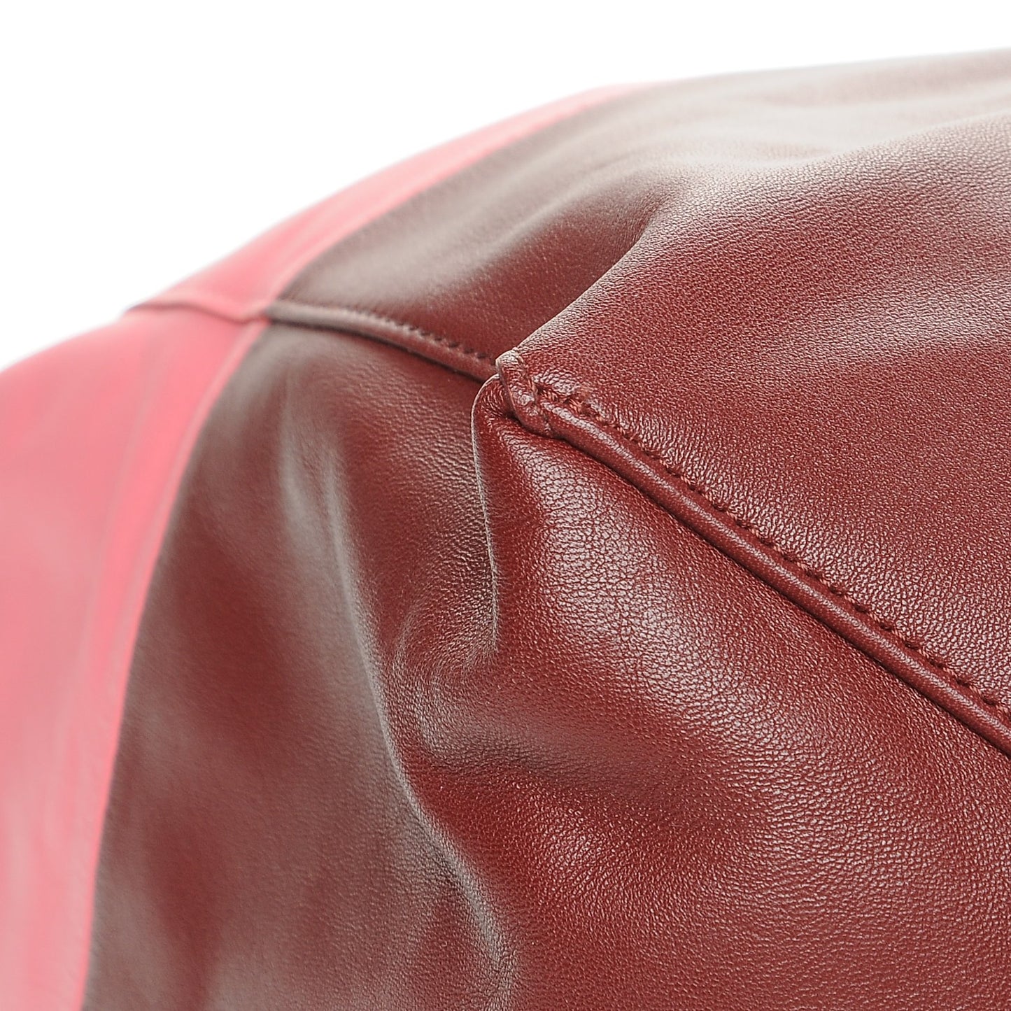 Lambskin Horizontal Bi-Color Cabas Pink Rust