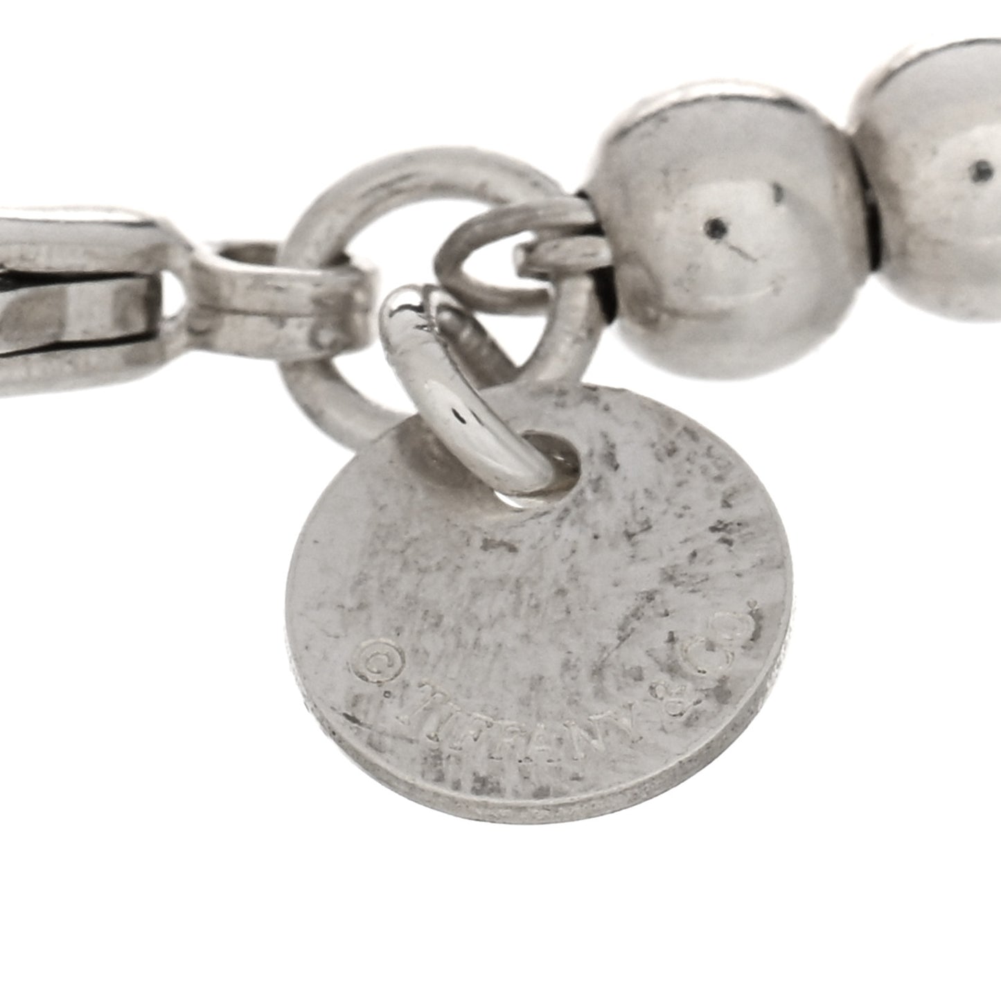 Sterling Silver Enamel 4mm Return To Tiffany Heart Tag Bead Bracelet Blue