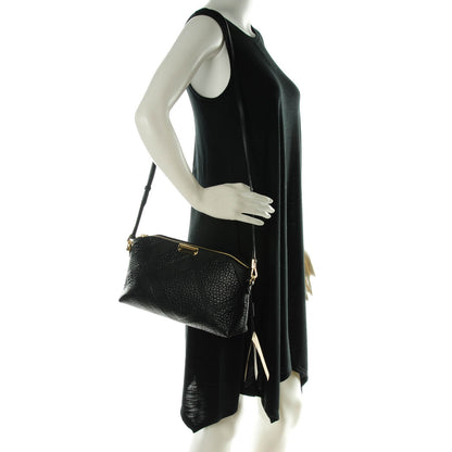 Burberry Signature Grain Calfskin Check Embossed Small Chichester Crossbody Clutch Bag Black 2 of 8