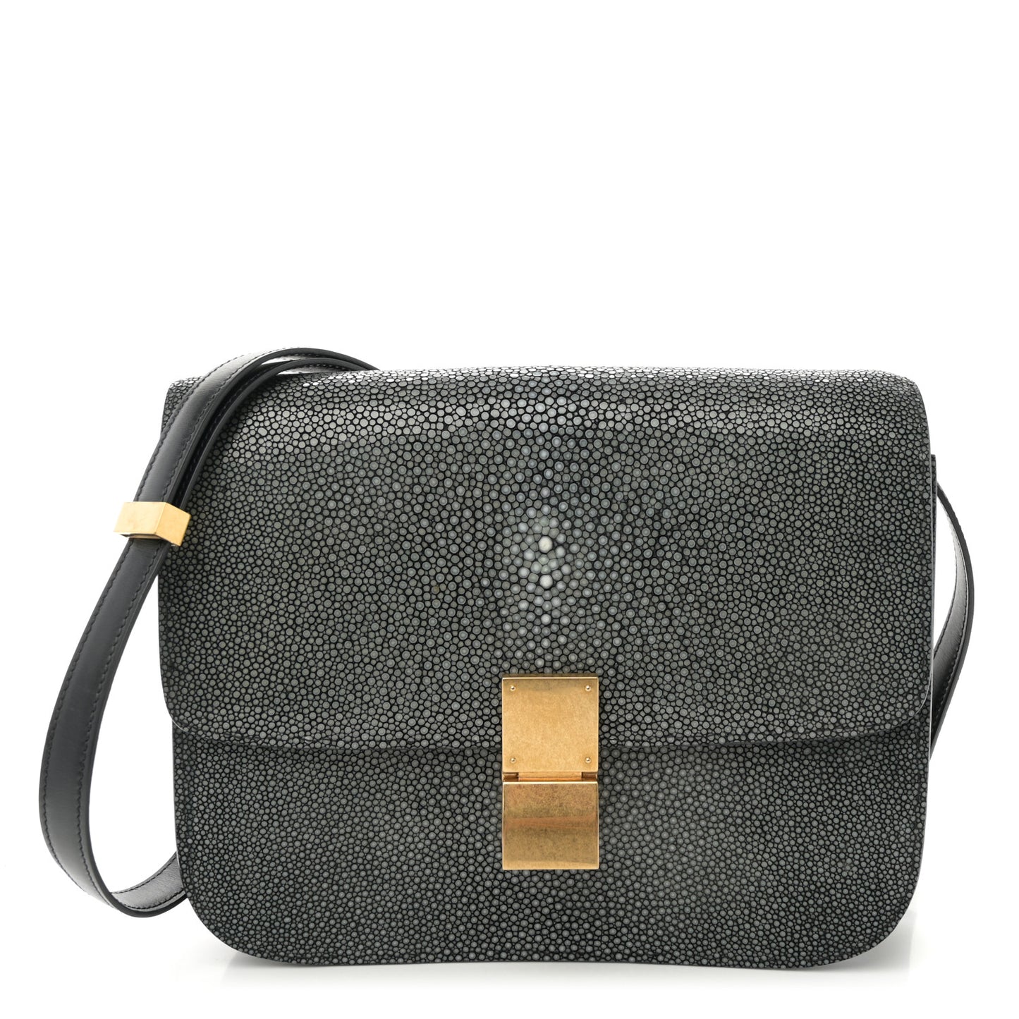 Stingray Medium Classic Box Flap Bag Black